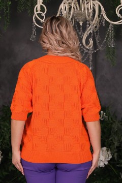 Джемпер вязаный оранжевого цвета Wisell(фото4)